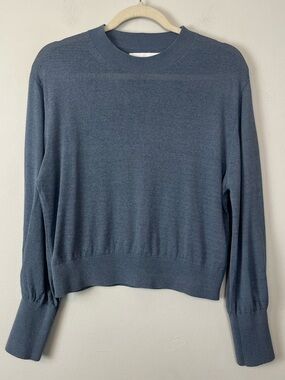 SAMSOE SAMSOE Dida Crew Neck MEDIUM Crop Sweater Top 5812 Blue Mirage